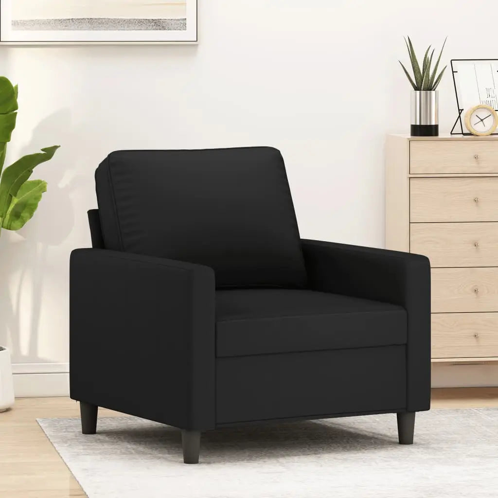 Vetonek Sillón de terciopelo negro 60 cm