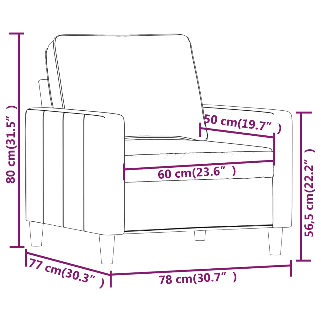 Polvetta di velluto marrone 60 cm