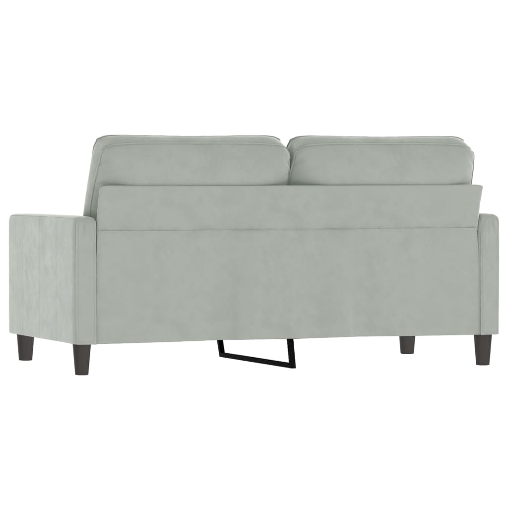 Sofá de 2 plazas de terciopelo gris claro 140 cm vidaXL