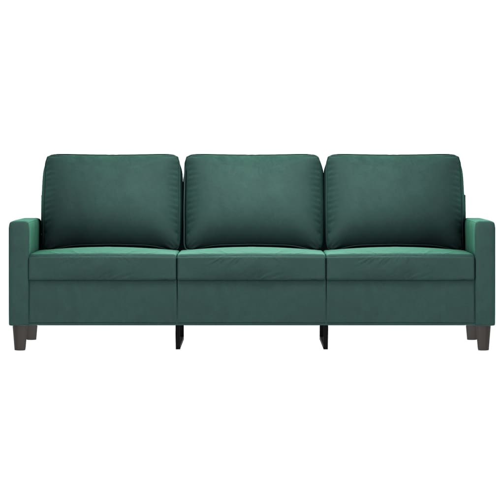 3 -Seat Sofa belusezko berde iluna 180 cm