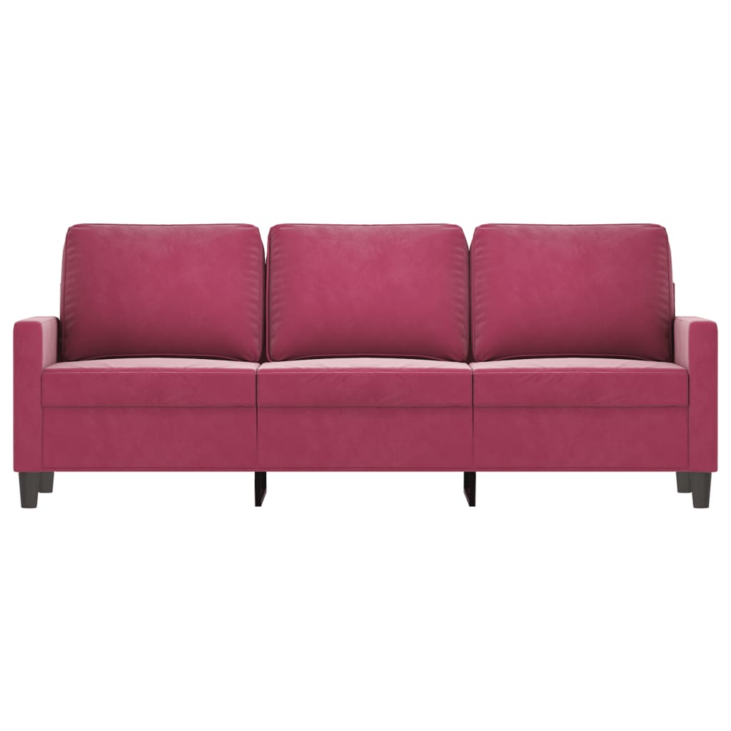 3 -velvet 3 -velvet sofa red 180 cm