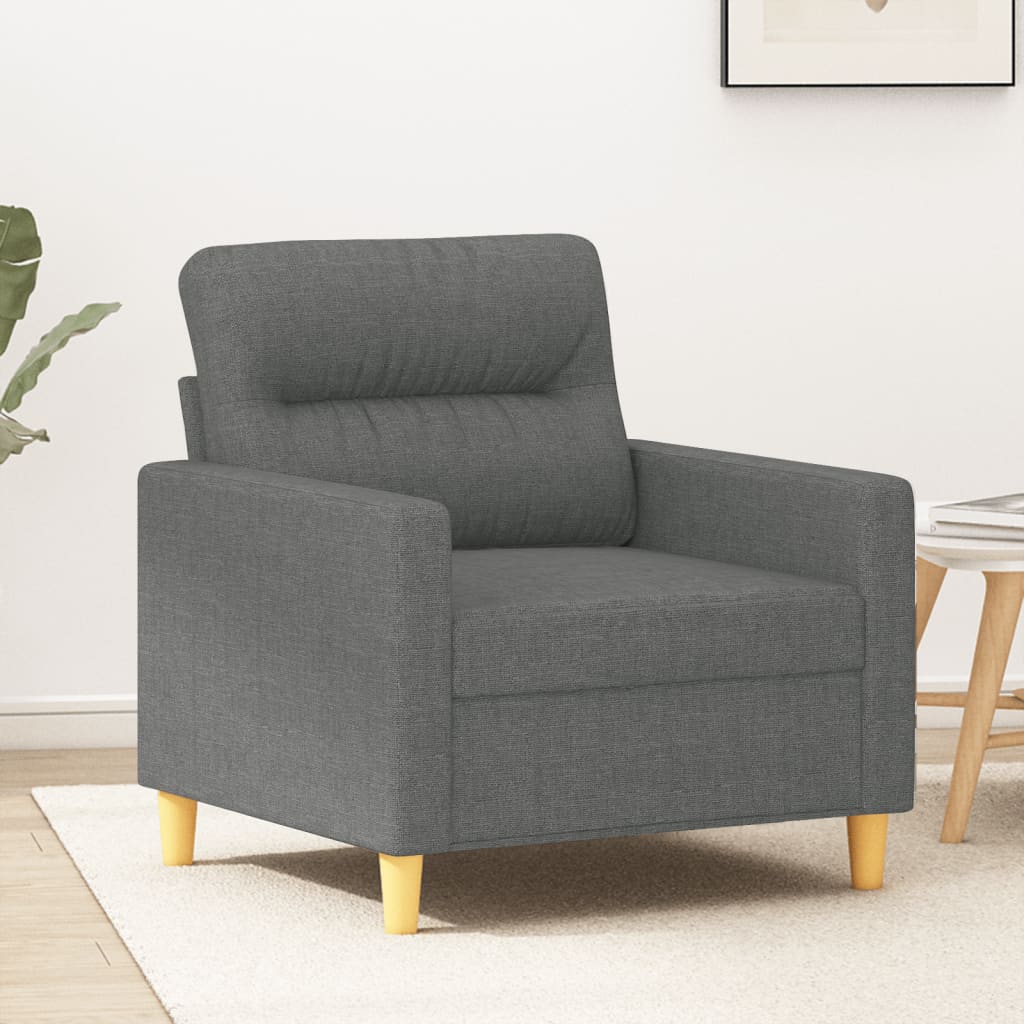 Vetonek Sillón de tela gris oscuro 60 cm