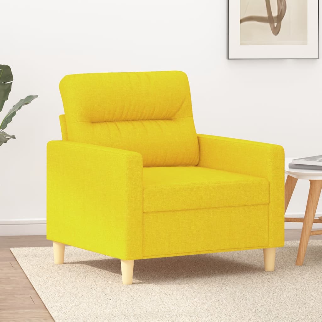 Vetonek Sillón de tela amarillo claro 60 cm