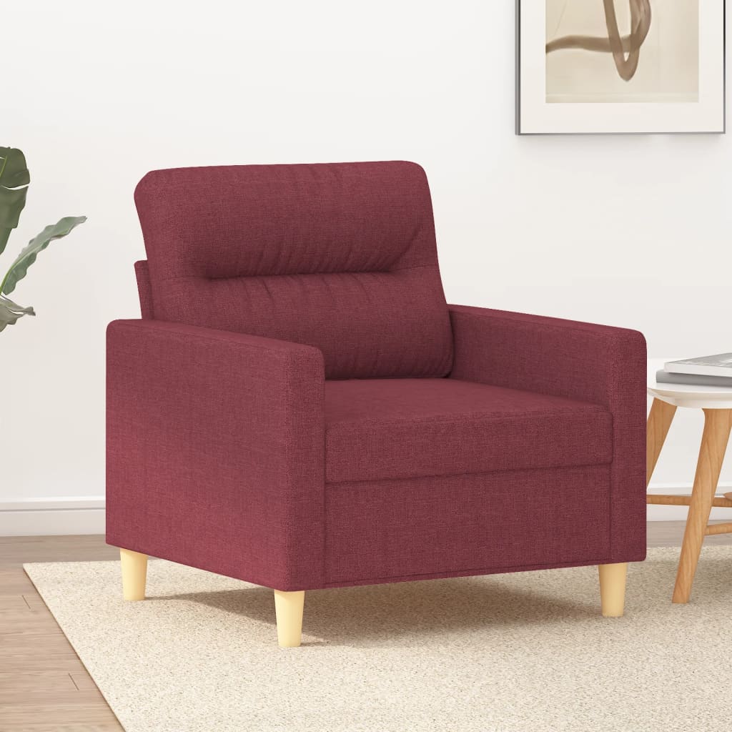 Vetonek Sillón de tela rojo tinto 60 cm