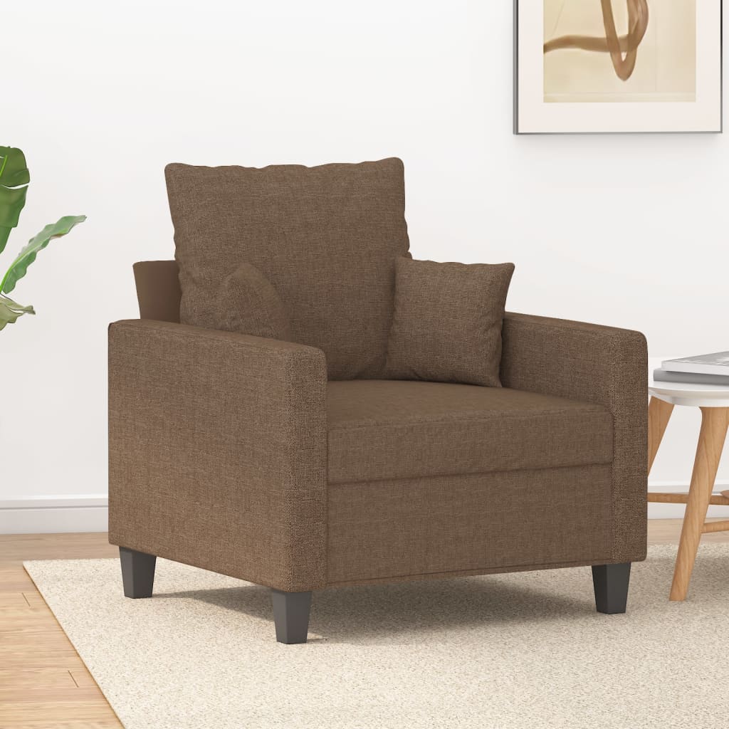 Vetonek Sillón de tela marrón 60 cm