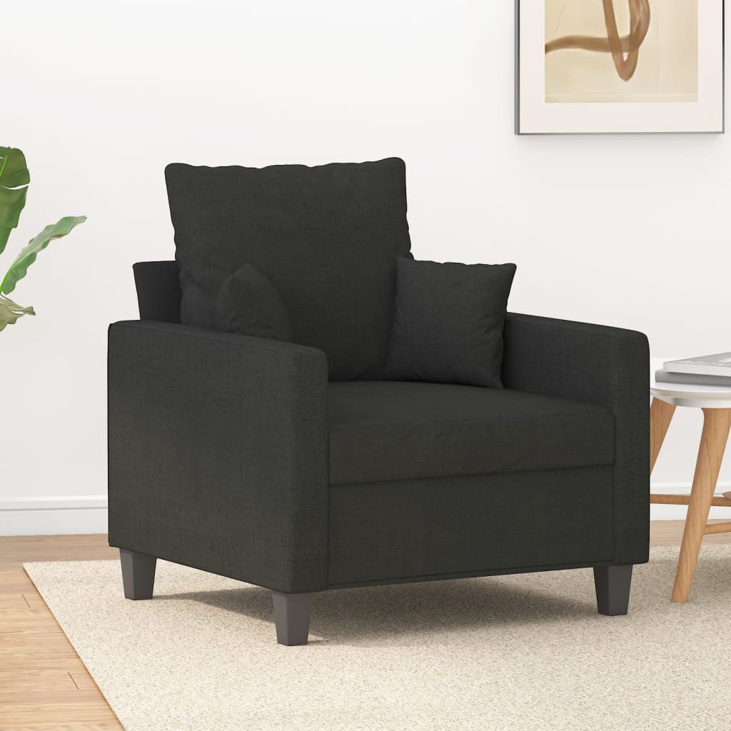 Vetonek Sillón de tela negro 60 cm