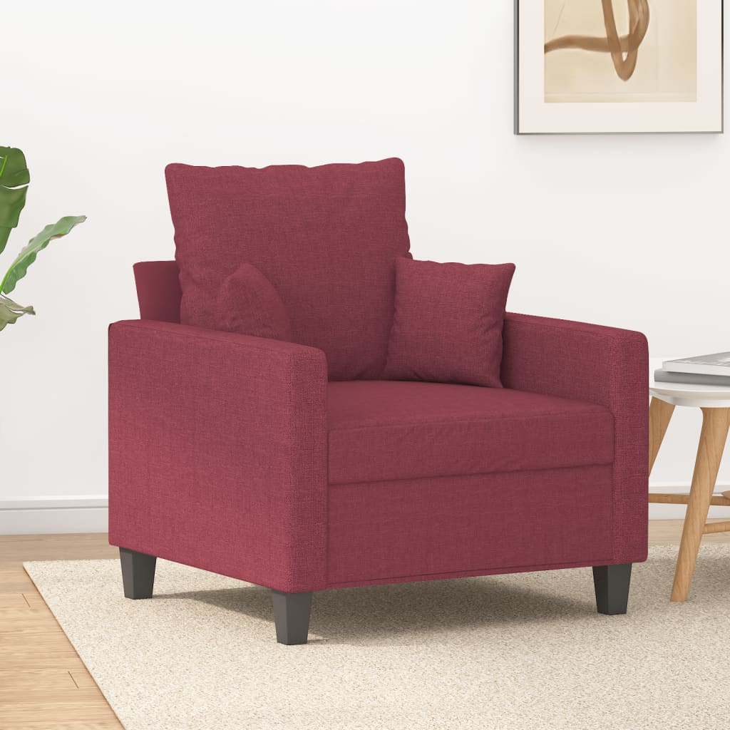 Vetonek Sillón de tela rojo tinto 60 cm