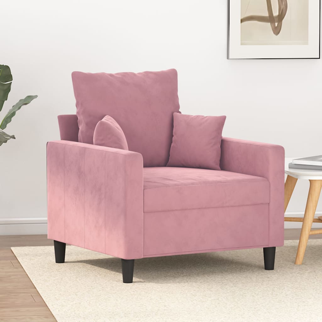 Vetonek Sillón de terciopelo rosa 60 cm