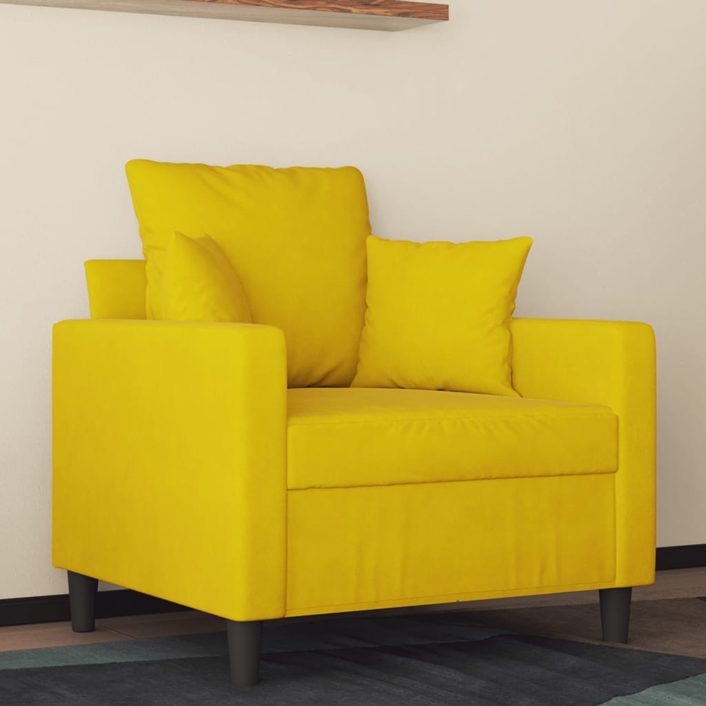 Vetonek Sillón de terciopelo amarillo 60 cm