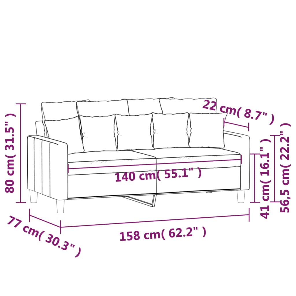 2 -seater sofa cream color 140 cm