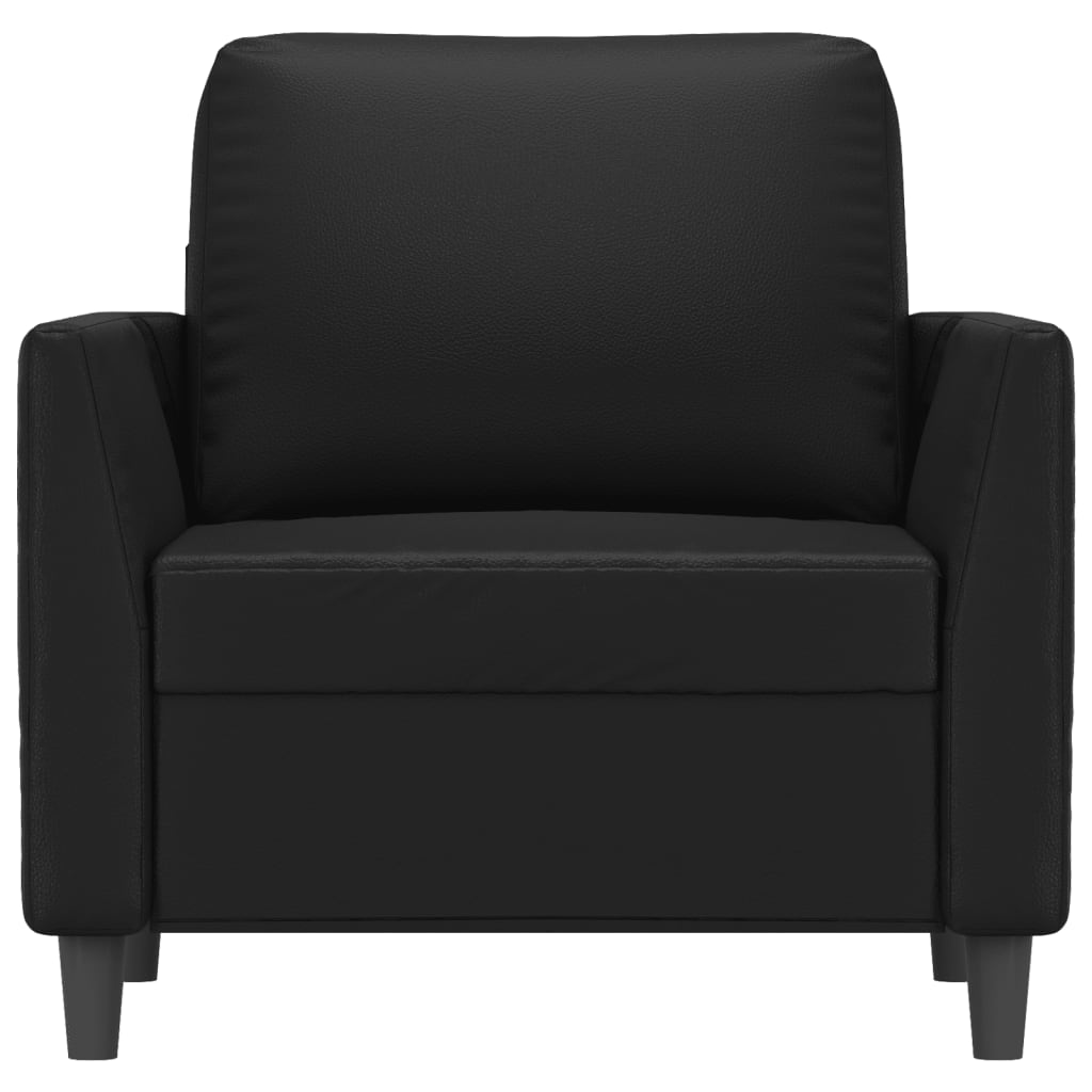 Sillón cuero sintético negro 60 cm