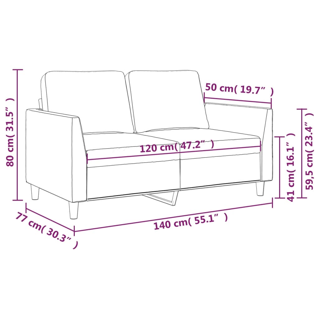 2. synthetisches Leder 20 cm Sofa 120 cm