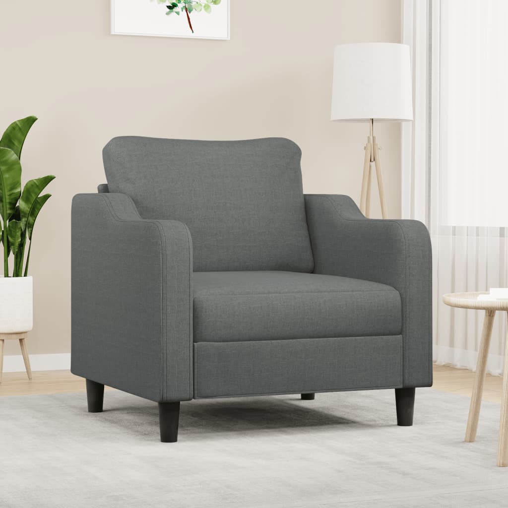 Vetonek Sillón de tela gris oscuro 60 cm