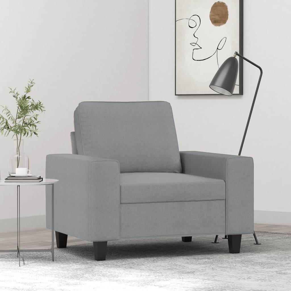 Vetonek Sillón de tela gris claro 60 cm