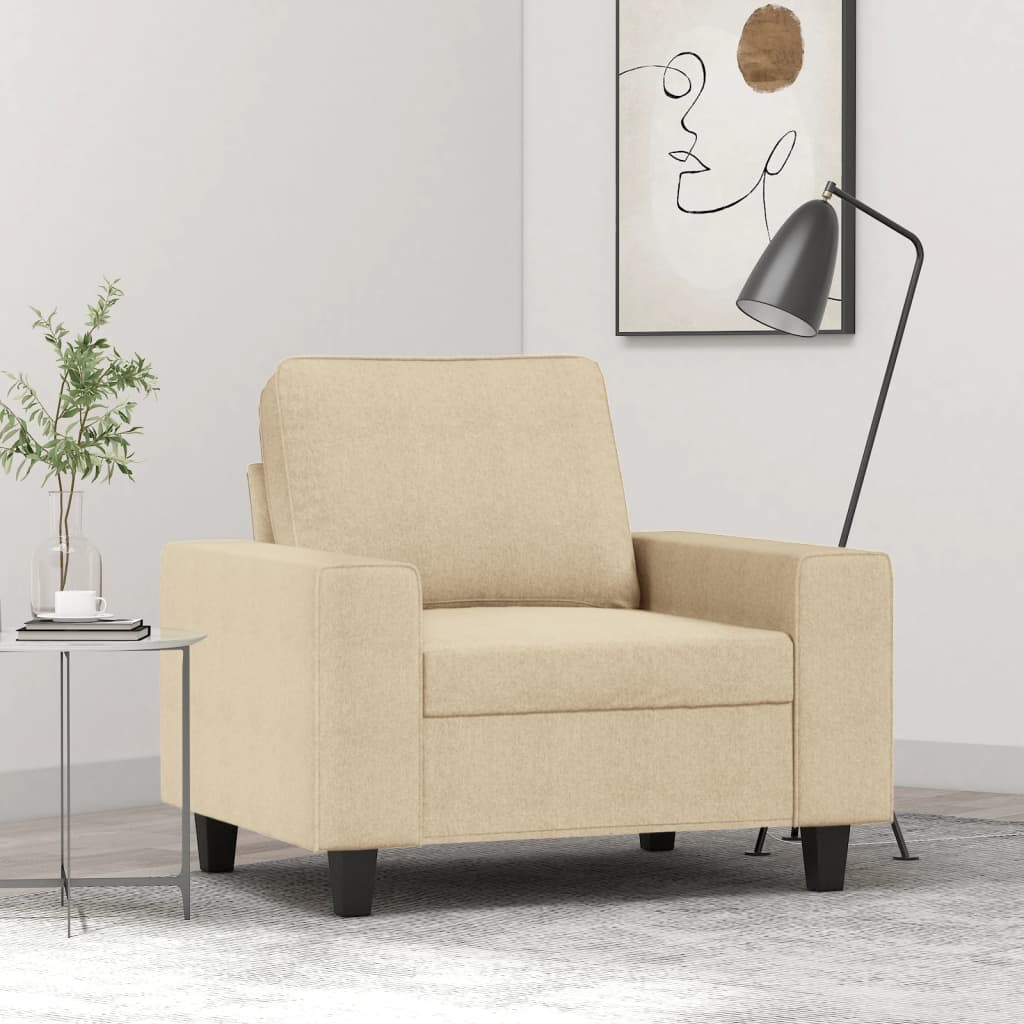 Vetonek Sillón de tela color crema 60 cm