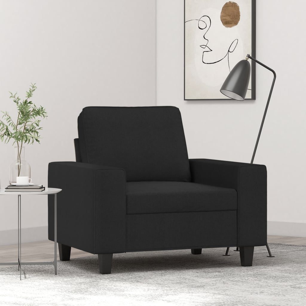 Vetonek Sillón de tela negro 60 cm