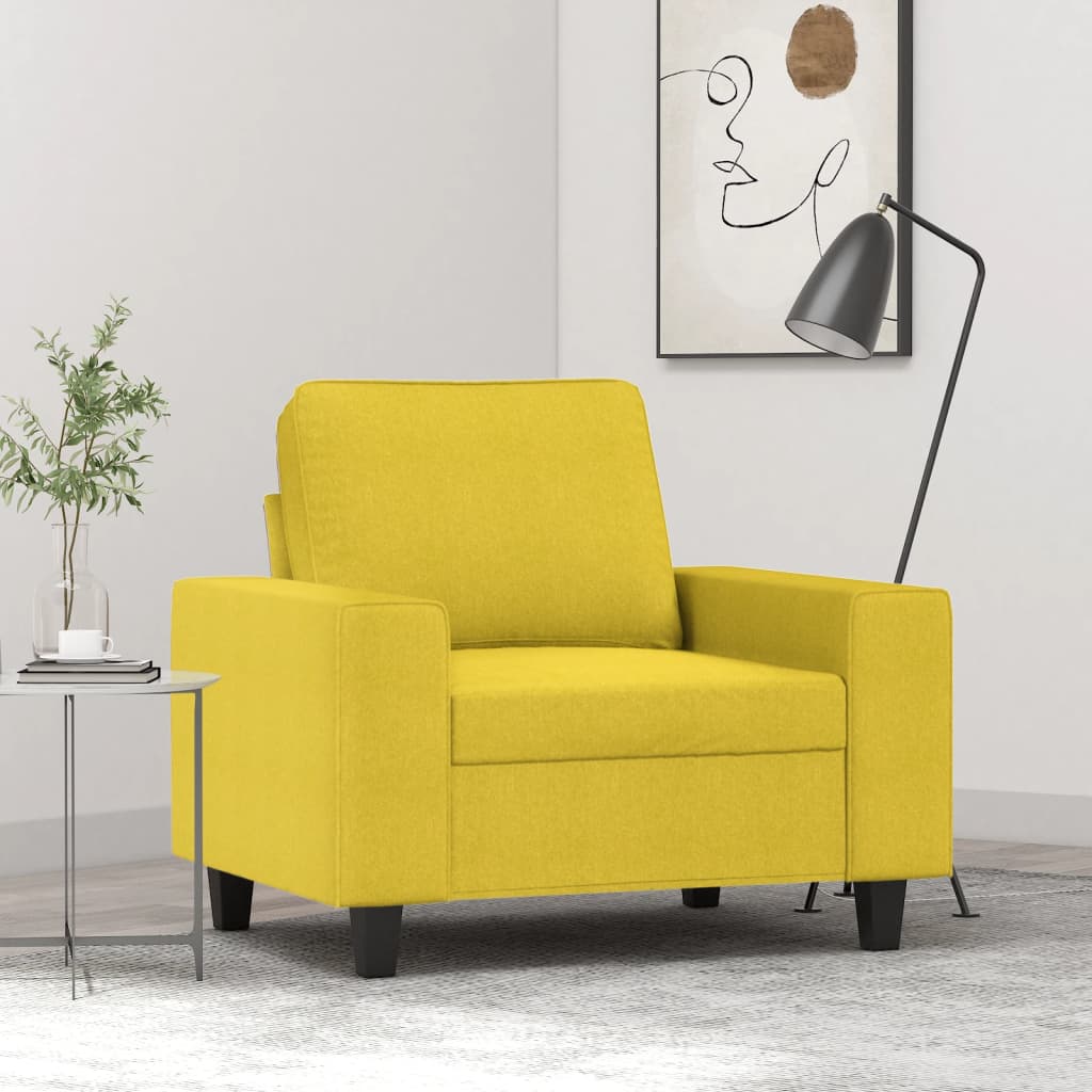 Vetonek Sillón de tela amarillo claro 60 cm