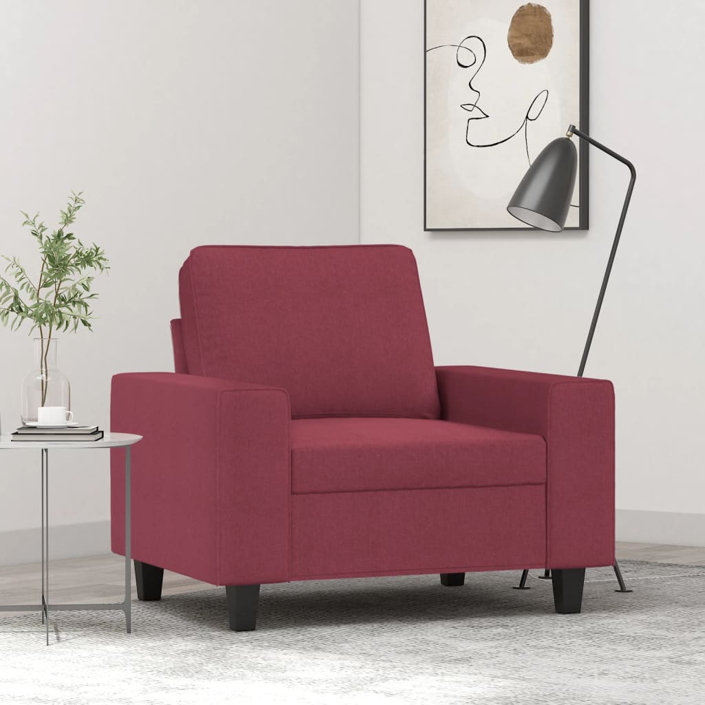 Vetonek Sillón de tela rojo tinto 60 cm