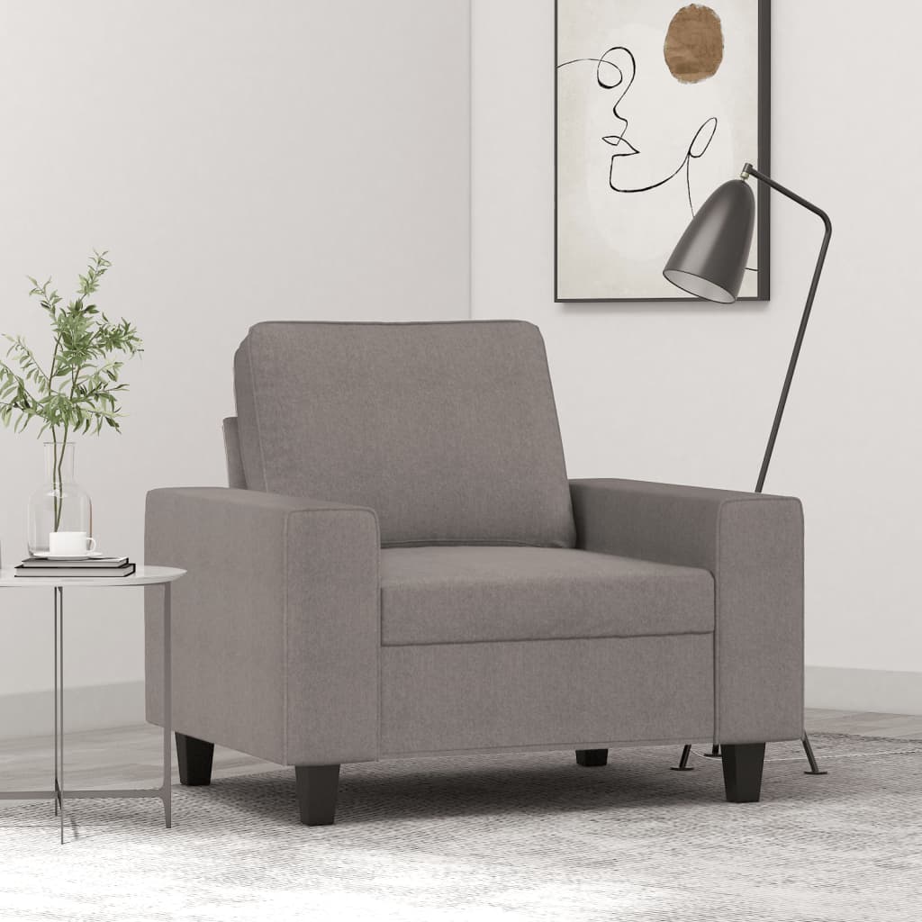 Vetonek Sillón de tela gris taupé 60 cm