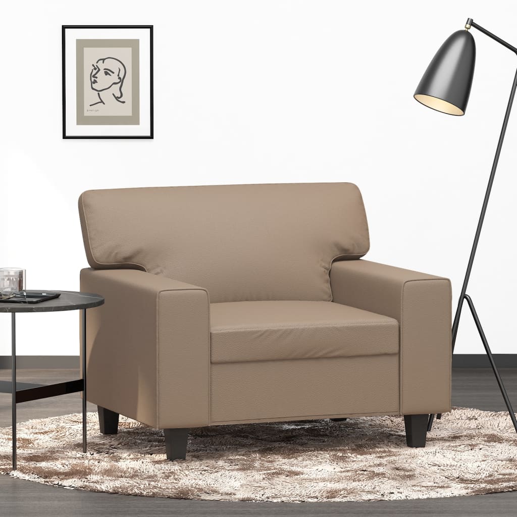 Vetonek Sillón cuero sintético color capuchino 60 cm