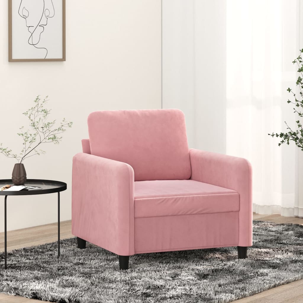 Vetonek Sillón de terciopelo rosa 60 cm