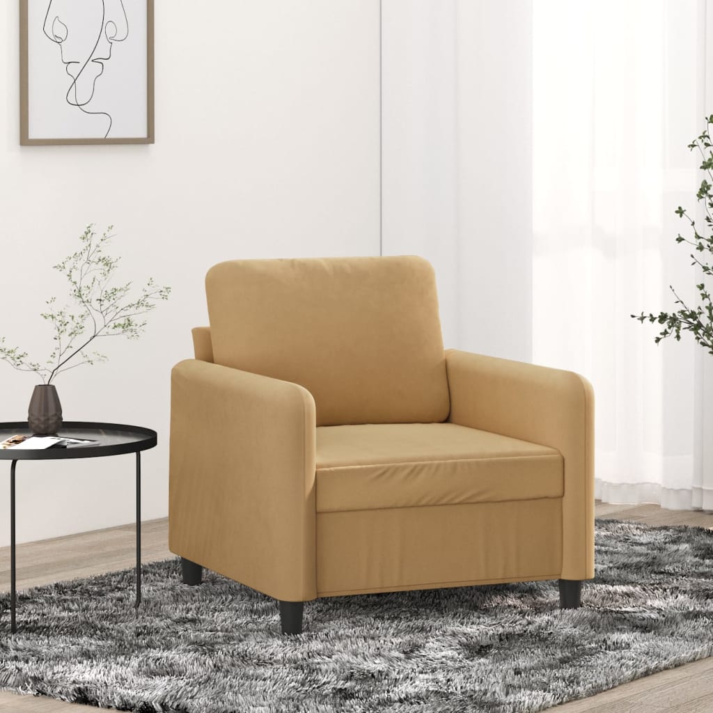 Vetonek Sillón de terciopelo marrón 60 cm