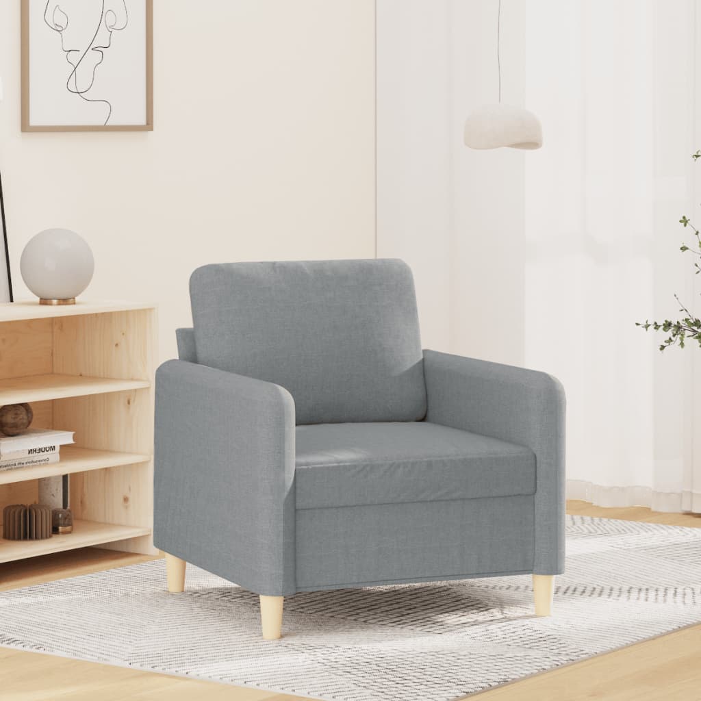 Vetonek Sillón de tela gris claro 60 cm