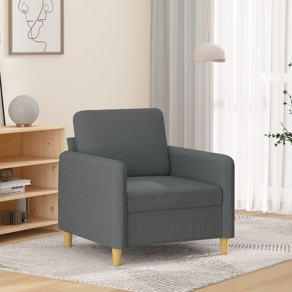 Vetonek Sillón de tela gris oscuro 60 cm