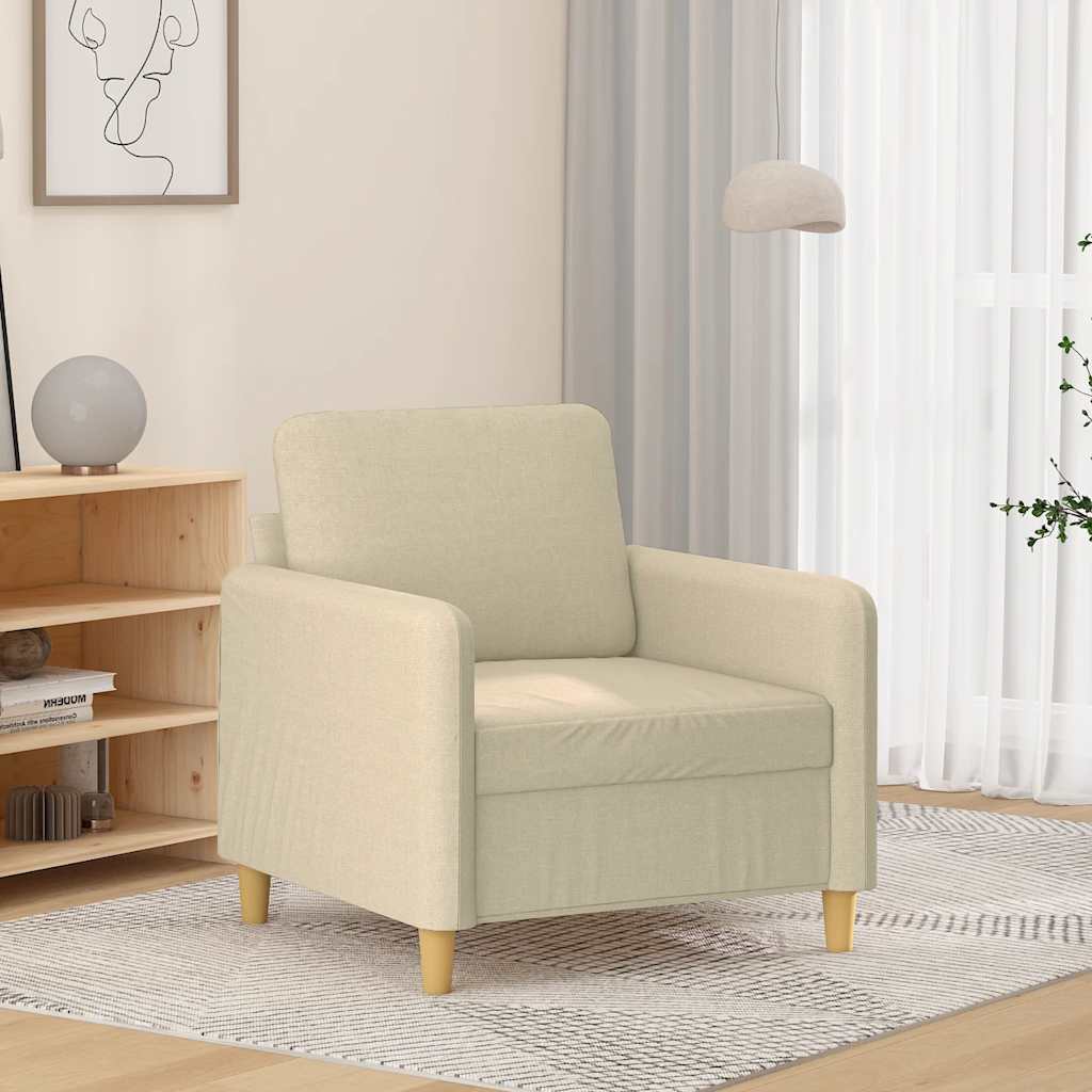 Vetonek Sillón de tela color crema 60 cm