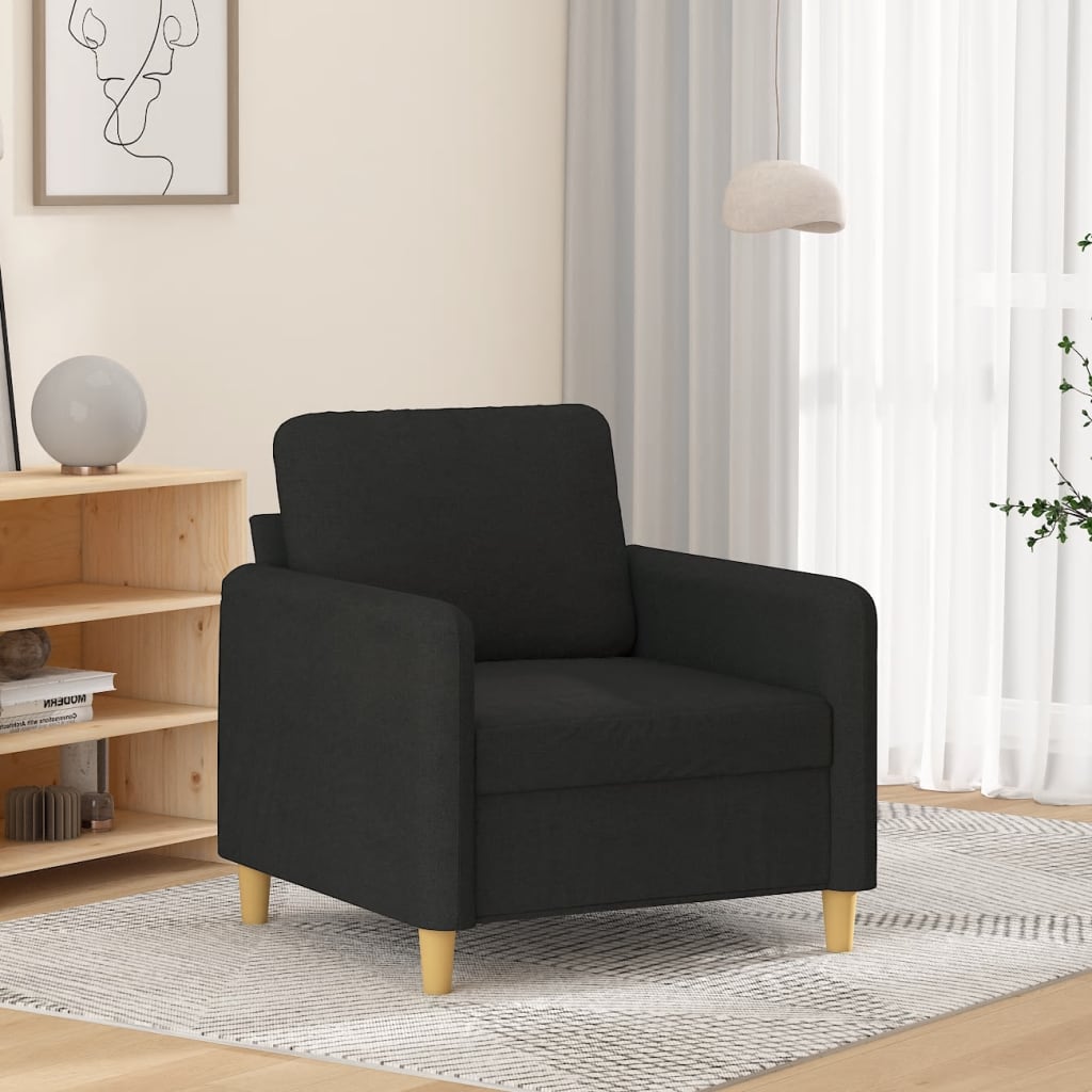 Vetonek Sillón de tela negro 60 cm