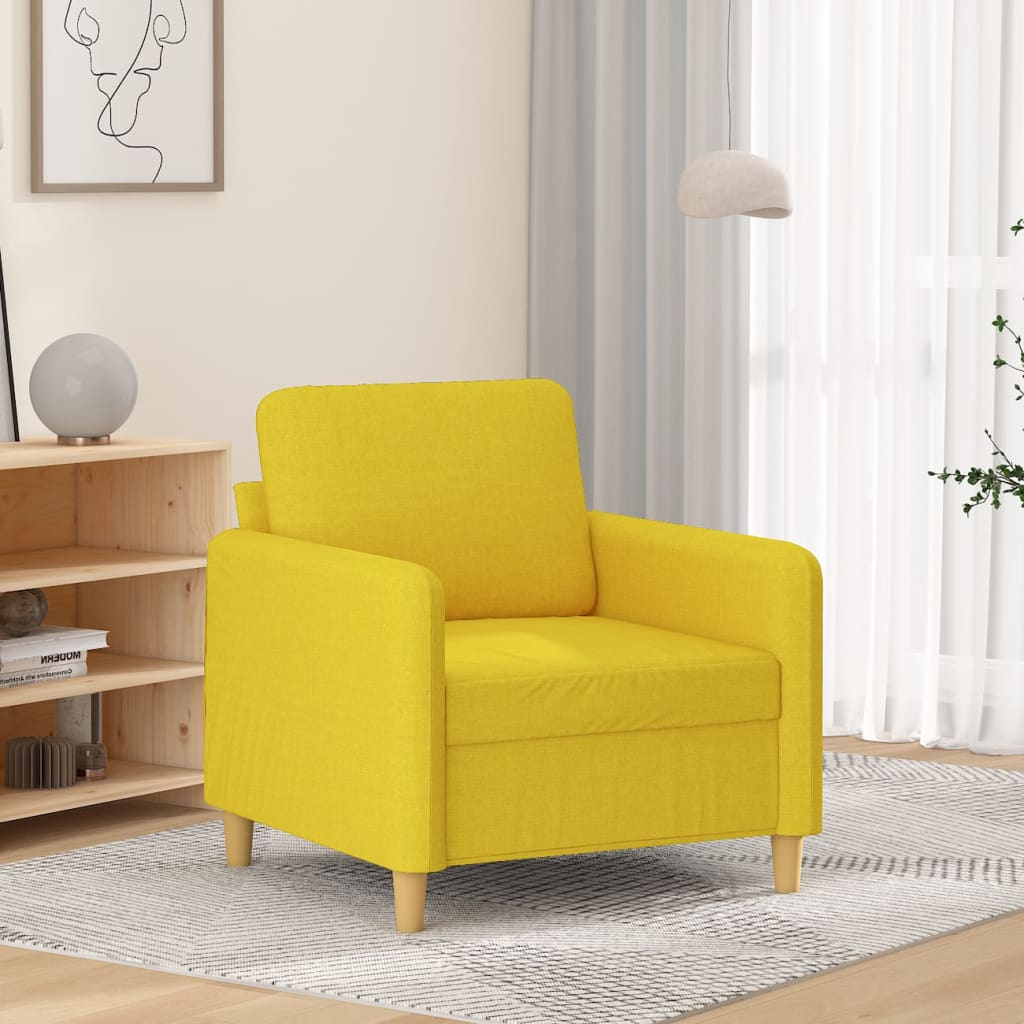 Vetonek Sillón de tela amarillo claro 60 cm