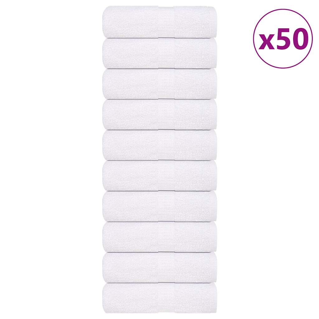 Vetonek Toallas de visita 50 piezas blanco 30x50cm 360 gsm 100% algodón