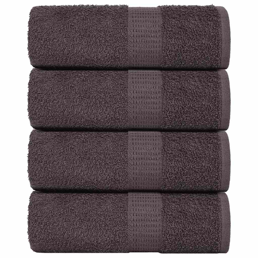 Vetonek Toallitas de baño 4 uds antracita 15x21 cm 360 gsm 100% algodón