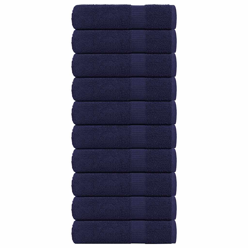 Vetonek Toallas de mano 10uds azul marino 50x100cm 360gsm 100% algodón