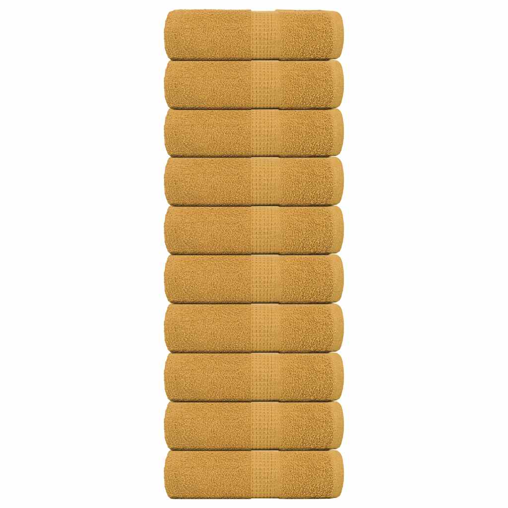 Vetonek Toallas 10 uds 100% algodón oro 30x30 cm 360 gsm