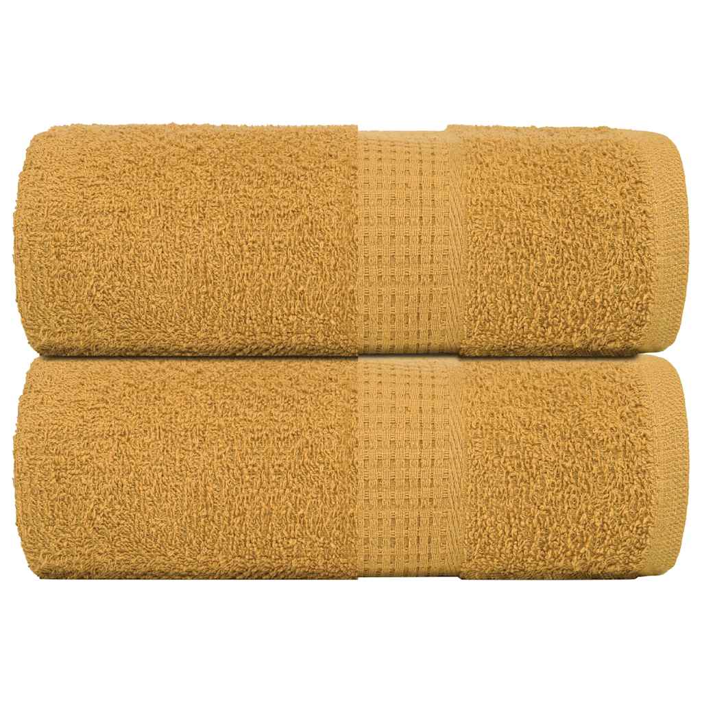 Vetonek Toallas de visita 2 uds oro 30x50 cm 360 gsm 100% algodón