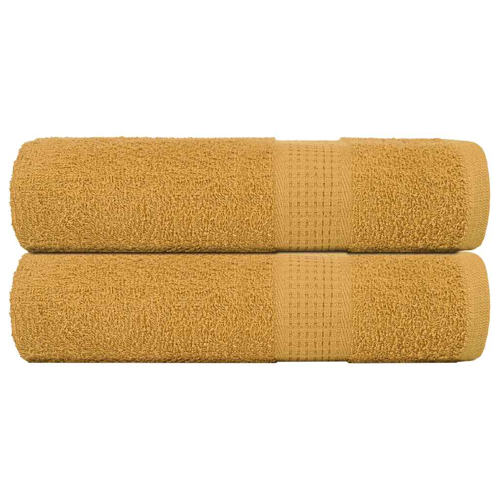 Vetonek Toallas de mano 2 uds 100% algodón oro 50x100 cm 360 gsm