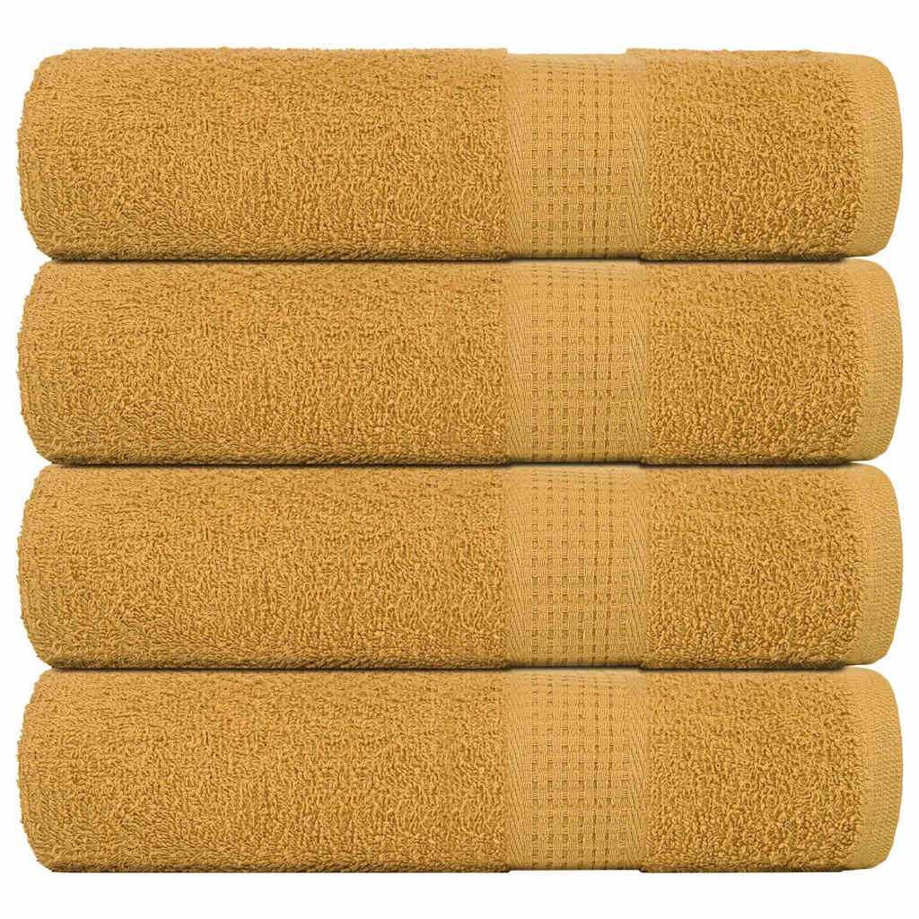 Vetonek Toallas de mano 4 uds oro 50x100 cm 360 gsm 100% algodón