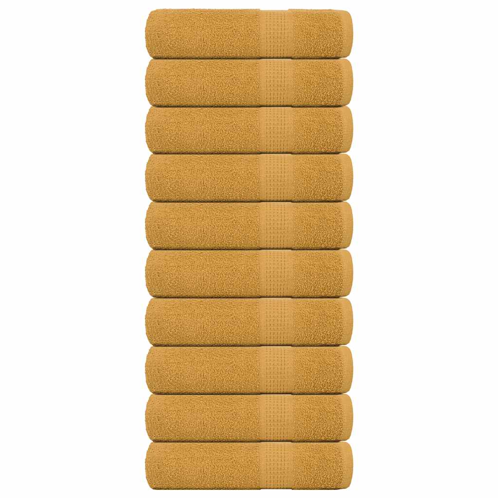 Vetonek Toallas de mano 10 uds oro 50x100 cm 360 gsm 100% algodón