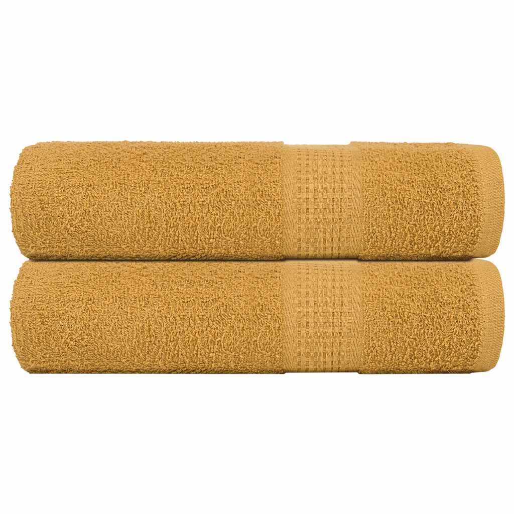 Vetonek Toallas de ducha 2 uds 100% algodón oro 70x140 cm 360 gsm