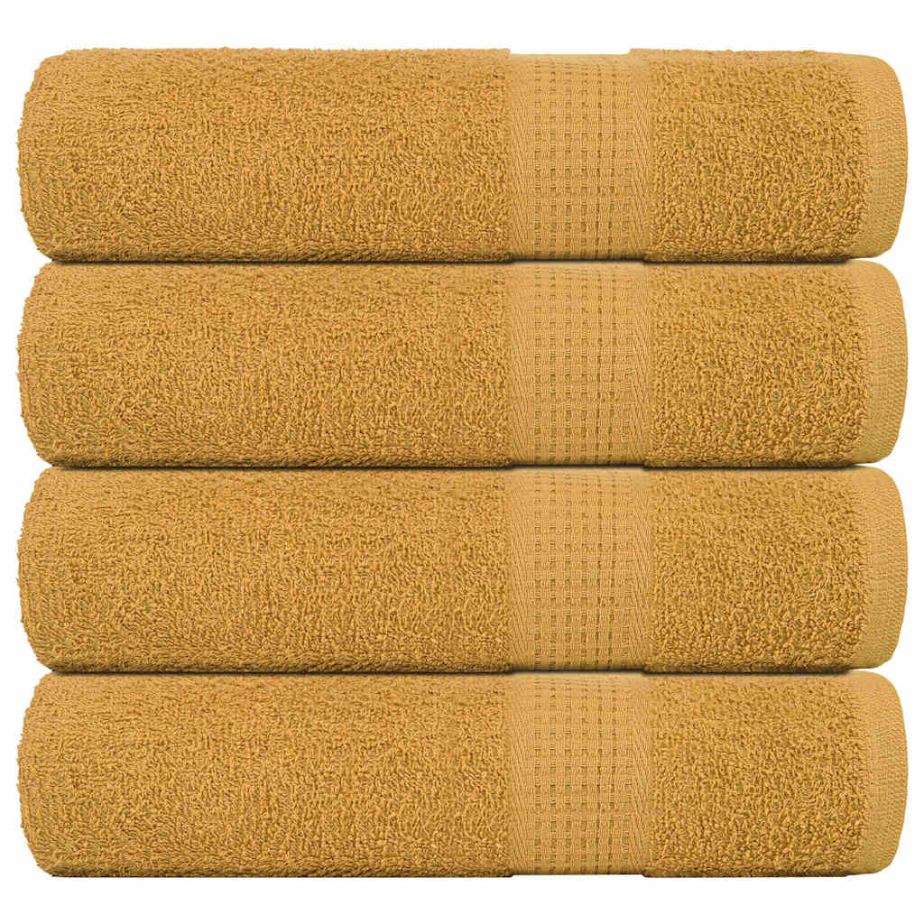 Vetonek Toallas de ducha 4 uds 100% algodón oro 70x140 cm 360 gsm