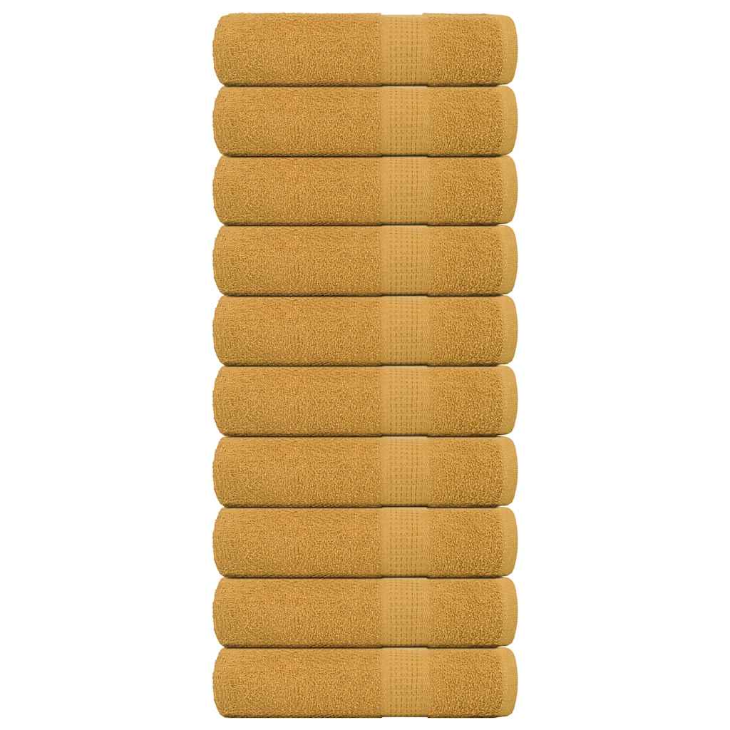 Vetonek Toallas de ducha 10 uds 100% algodón oro 70x140 cm 360 gsm