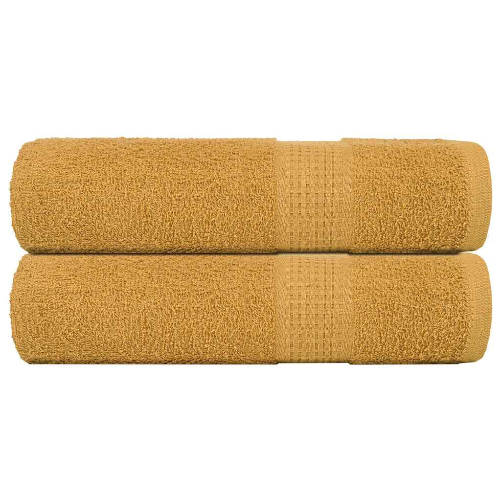 Vetonek Toallas de baño 2 uds oro 100x150 cm 360 gsm 100% algodón