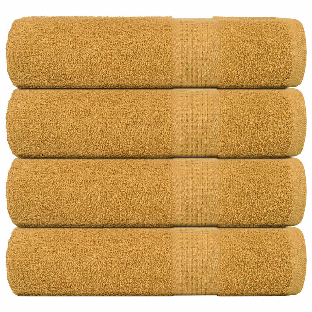 Vetonek Toallas de baño 4 uds oro 100x150 cm 360 gsm 100% algodón