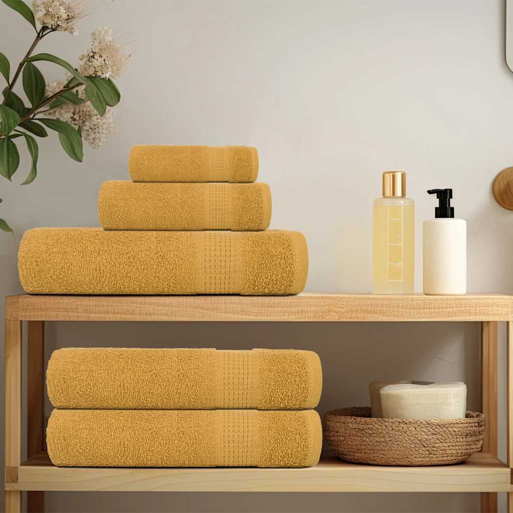 Toallas de baño 10 uds oro 100x150 cm 360 gsm 100% algodón