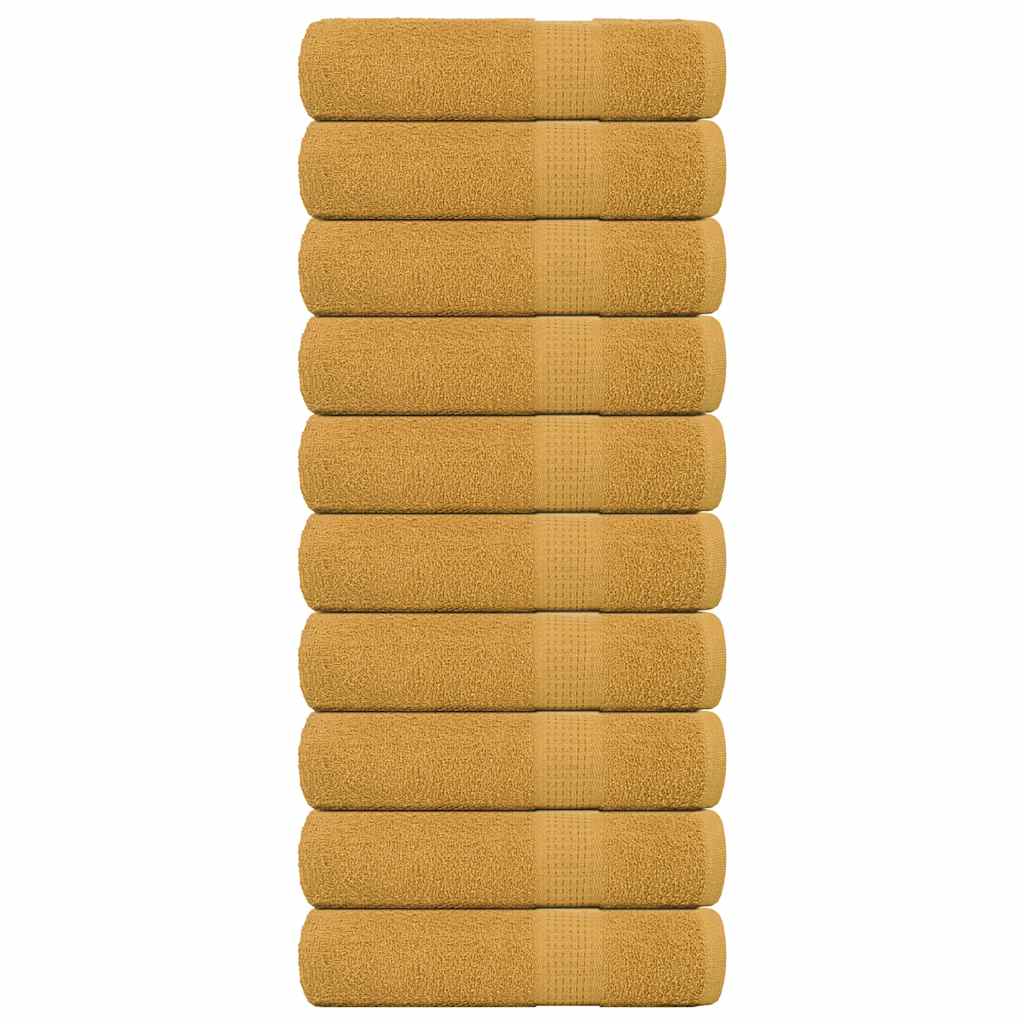 Vetonek Toallas de baño 10 uds oro 100x150 cm 360 gsm 100% algodón