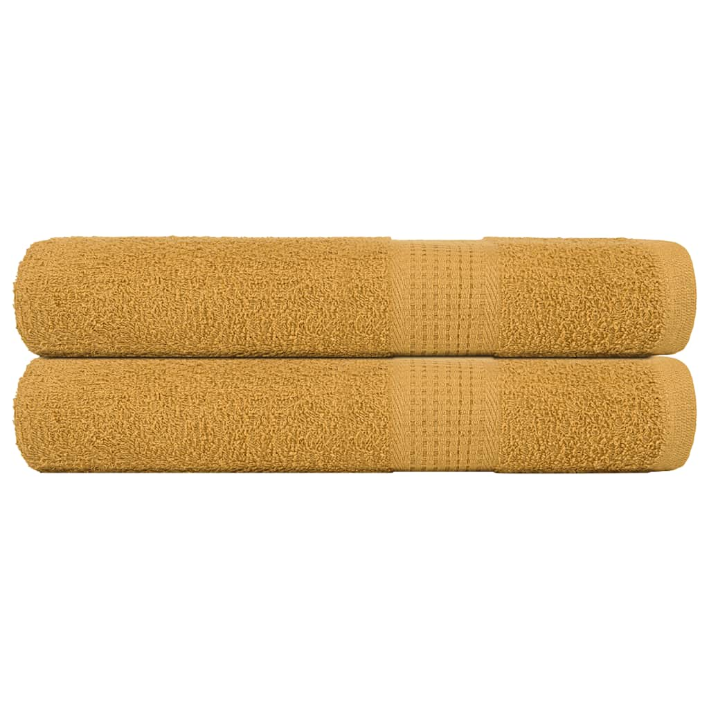 Vetonek Toallas de sauna 2 uds 100% algodón oro 80x200 cm 360 gsm