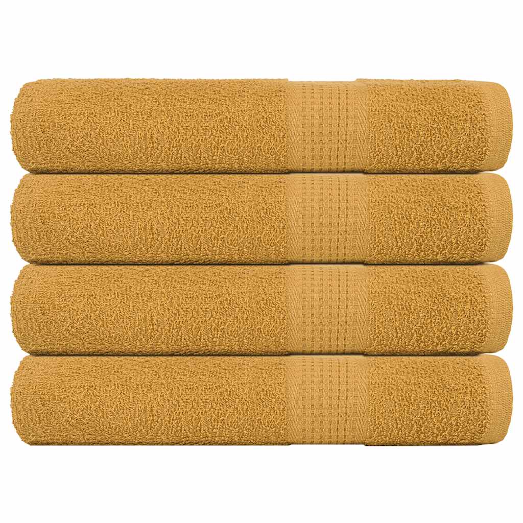 Vetonek Toallas de sauna 4 uds 100% algodón oro 80x200 cm 360 gsm