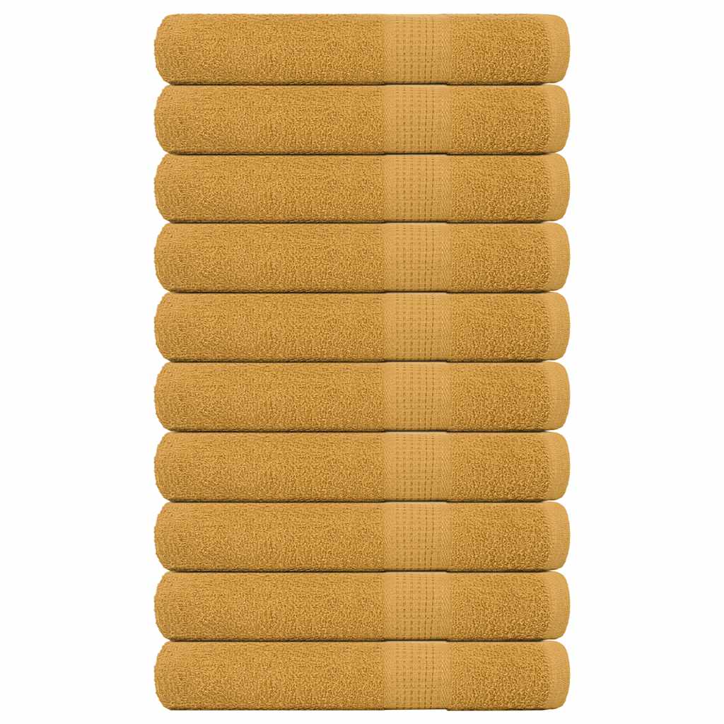 Vetonek Toallas de sauna 10 uds 100% algodón oro 80x200 cm 360 gsm