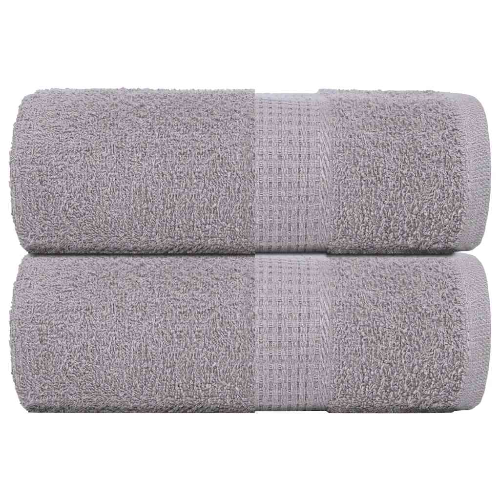 Vetonek Toallas de jabón 2 uds gris 30x30 cm 360 gsm 100% algodón